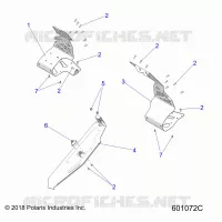 CHASSIS, PROTECTION D'EMBRAYAGE AND FOOTRESTS