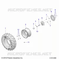 ROUES, FRONT TIRE AND BRAKE DISC