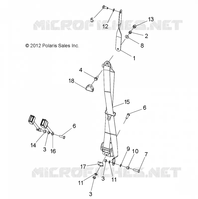 EUROPEAN COMPONENTS, SAFETY RESTRAINT, RAIL MOUNT