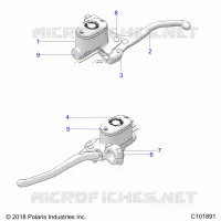 BRAKES, FRONT BRAKE LEVER AND MAITRE CYLINDRE
