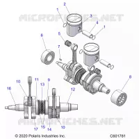 ENGINE, PISTON AND VILEBREQUIN
