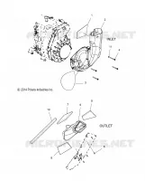 MOTEUR, AIR INLET and OUTLET DUCTS