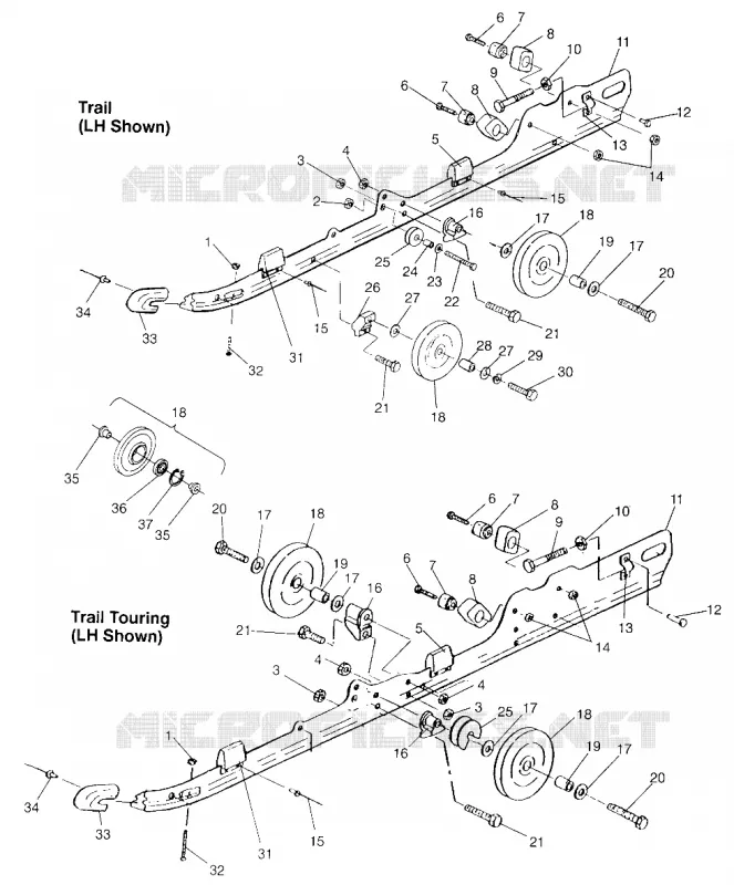 FIXATION RAIL (SUSPENSION) TRAIL 0972761, EUROPEAN TRAIL E972761, TRAIL TOU (4938313831C004)