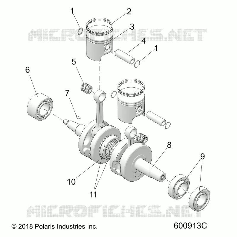 MOTEUR, PISTON AND CRANKSHAFT