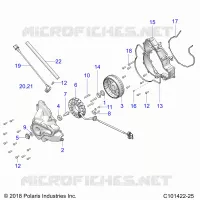 ENGINE, STATOR COVER AND VOLANT MOTEUR