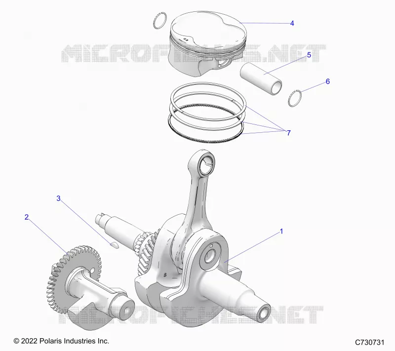 ENGINE, VILEBREQUIN, PISTON AND BALANCE SHAFT