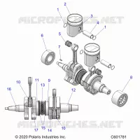 ENGINE, PISTON AND VILEBREQUIN