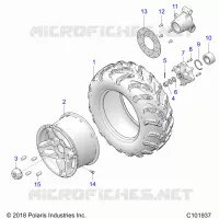 ROUES, REAR TIRE AND BRAKE DISC