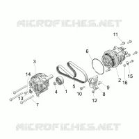 ENGINE, ALTERNATEUR AND COMPRESSOR