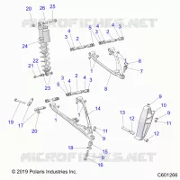 SUSPENSION, CONTROL ARMS, SPINDLE, AND AMORTISSEUR MNTG.