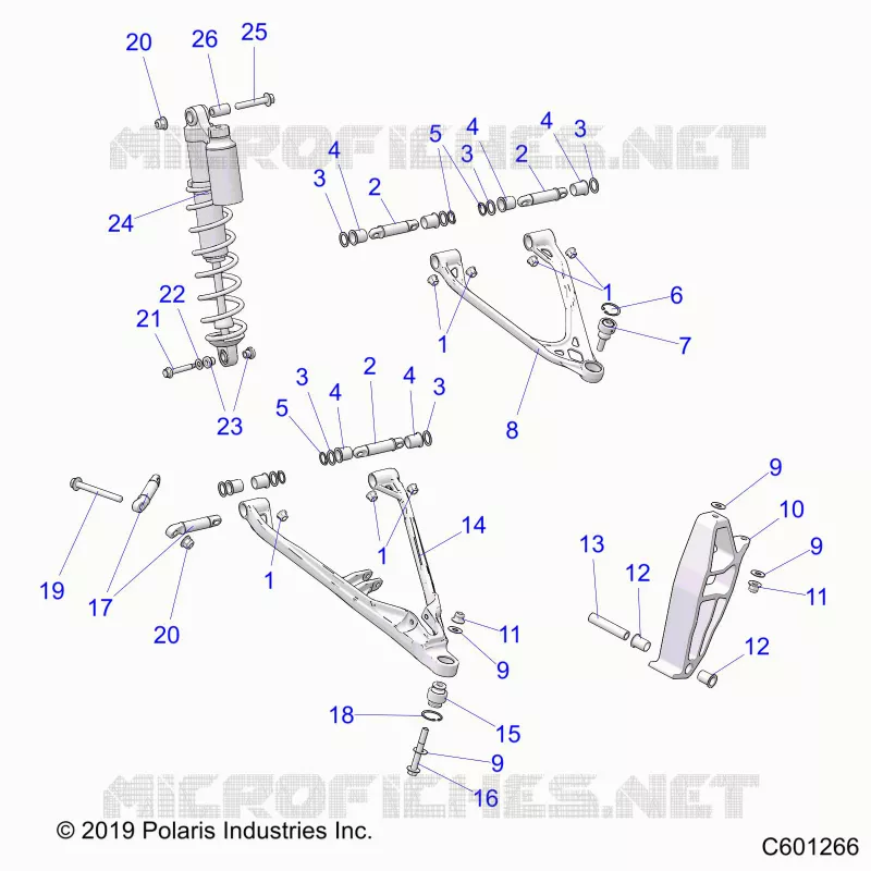 SUSPENSION, CONTROL ARMS, SPINDLE, AND AMORTISSEUR MNTG.
