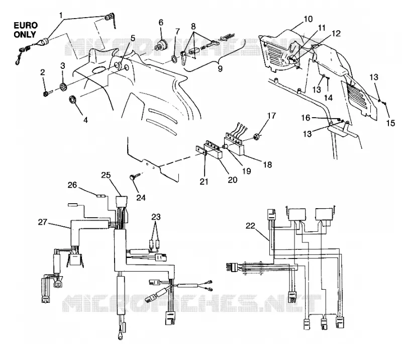 CONSOLE ET FAISCEAU ELECTRIQUE ULTRA TOURING 0975378 AND EUROPEAN ULTRA TOURING E (4938133813B005)