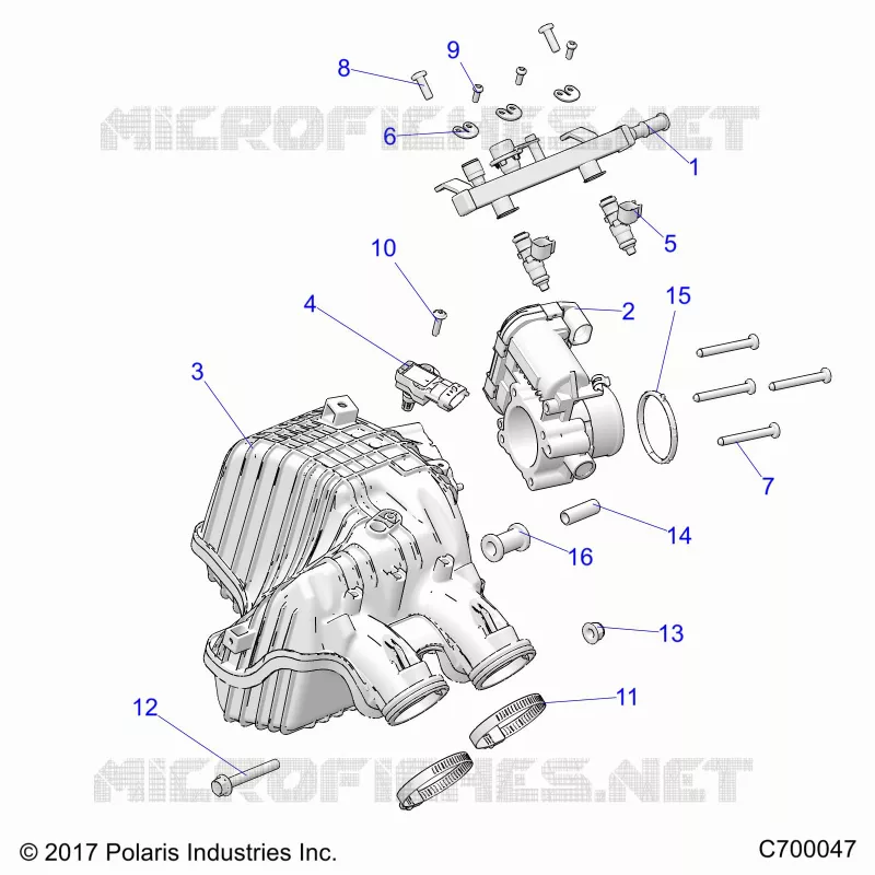 ENGINE, PRISE D'AIR MANIFOLD, THROTTLE BODY, FUEL RAIL