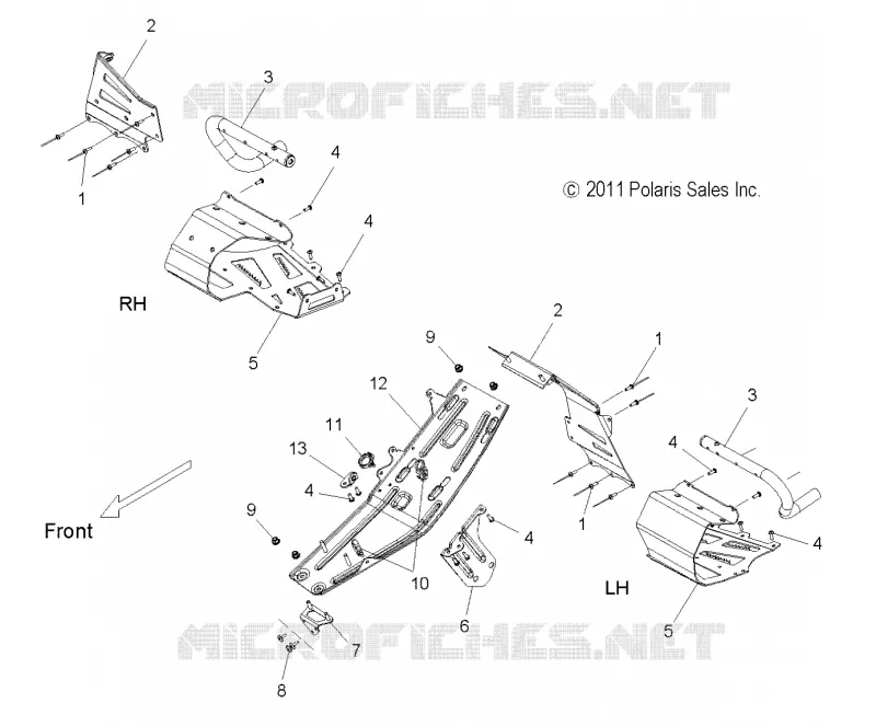 CHASSIS, PROTECTION D'EMBRAYAGE AND REPOSE PIEDS