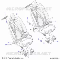 SIEGE BELT MOUNTING, FRONT, 6 POINT