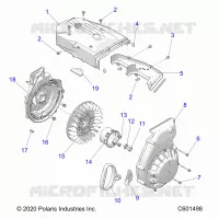 ENGINE, BLOWER HOUSING AND LANCEUR