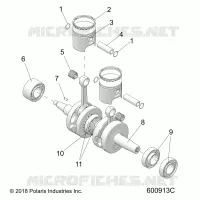 ENGINE, PISTON AND VILEBREQUIN