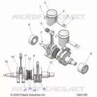 ENGINE, PISTON AND VILEBREQUIN