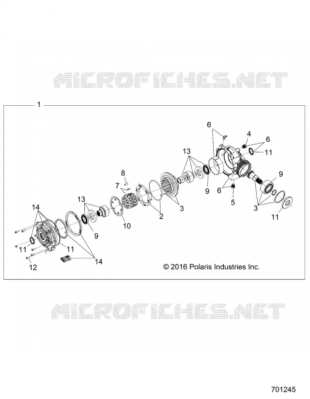 SYSTEME DE TRANSMISSION, FRONT GEARCASE INTERNALS