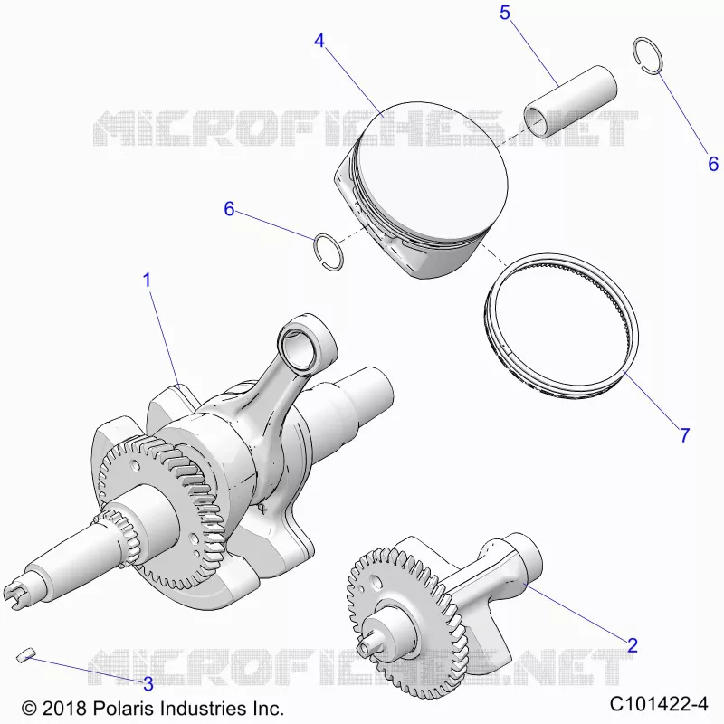 ENGINE, VILEBREQUIN, PISTON AND BALANCE SHAFT