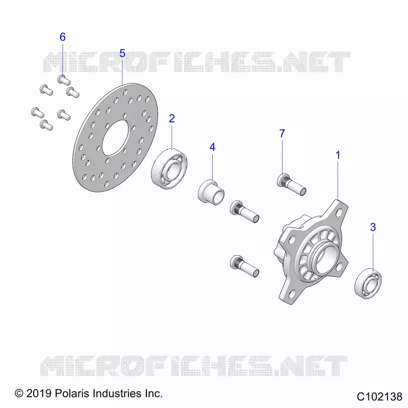 ROUES, FRONT HUB AND BRAKE DISK