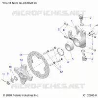 SUSPENSION AVANT HUB, KNUCKLE AND BRAKE DISC