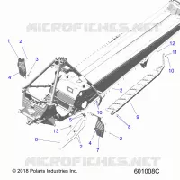 CHASSIS, PROTECTION D'EMBRAYAGE, FOOTRESTS, AND RUNNING BOARDS