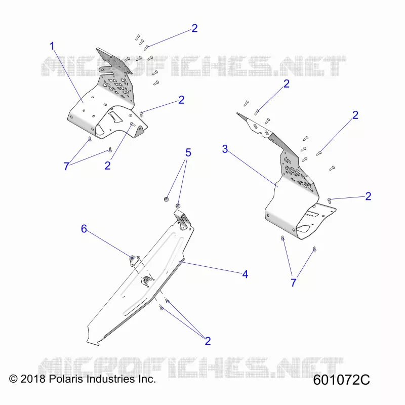 CHASSIS, PROTECTION D'EMBRAYAGE AND FOOTRESTS