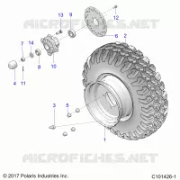 ROUES, FRONT TIRE AND BRAKE DISK