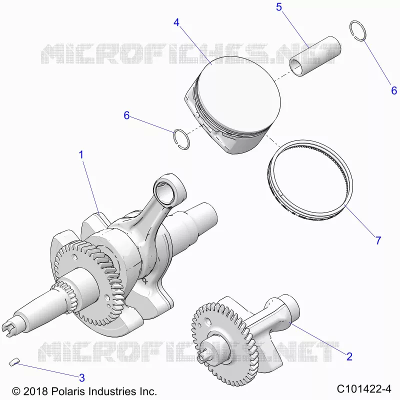 ENGINE, VILEBREQUIN, PISTON AND BALANCE SHAFT