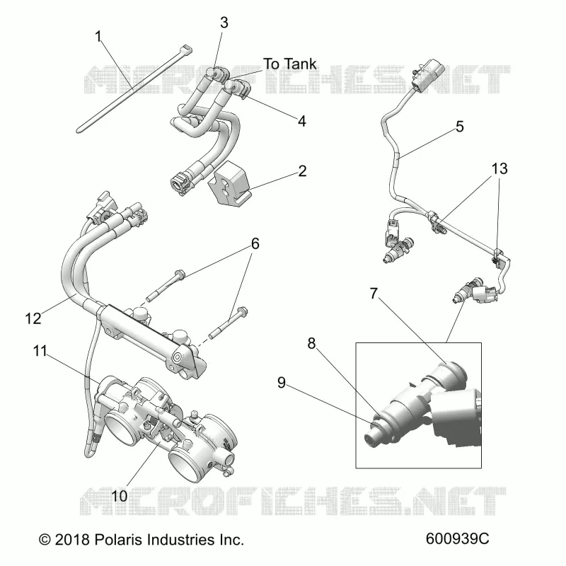 FUEL SYSTEM, RAIL, LINES AND CORPS DE PAPILON