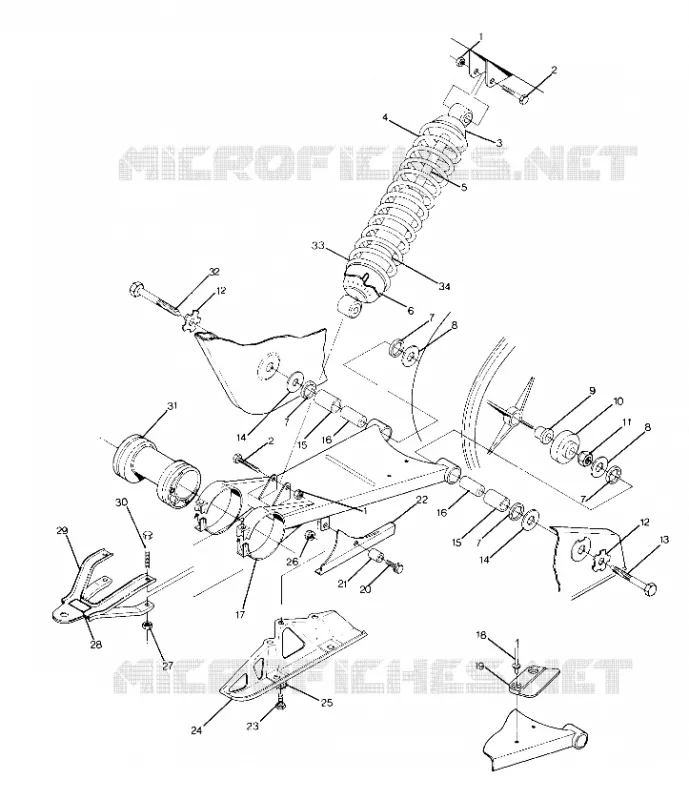 SWING ARM WELDMENT AND AMORTISSEUR ARRIERE  ASSEMBLY (4916341634021A)