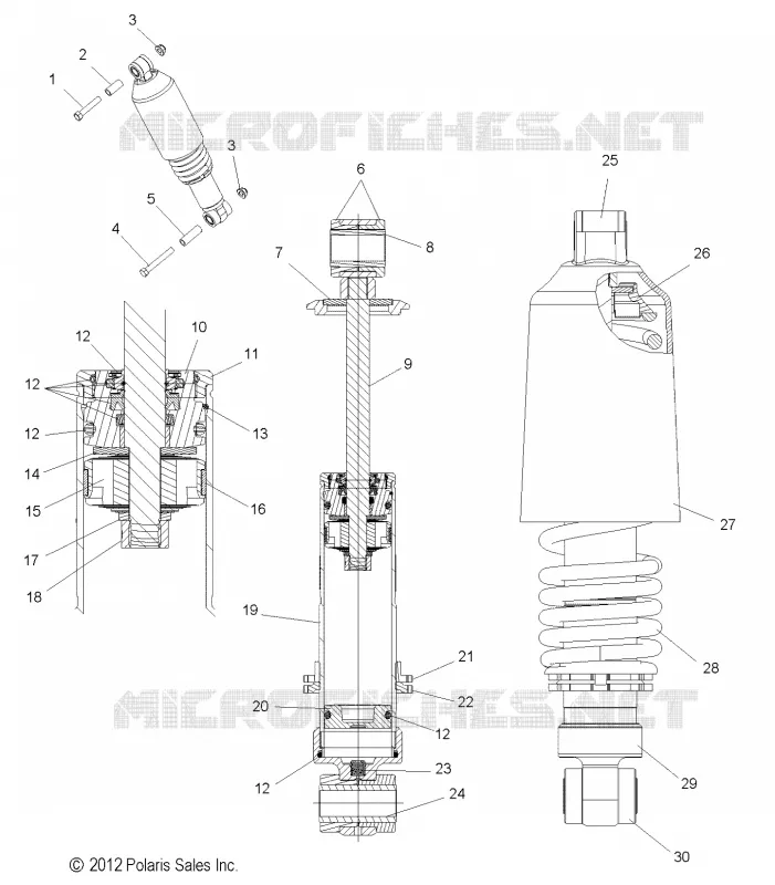 SUSPENSION, AMORTISSEUR AVANT TRACK (INDY SP)(7043779)