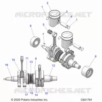 ENGINE, PISTON AND VILEBREQUIN