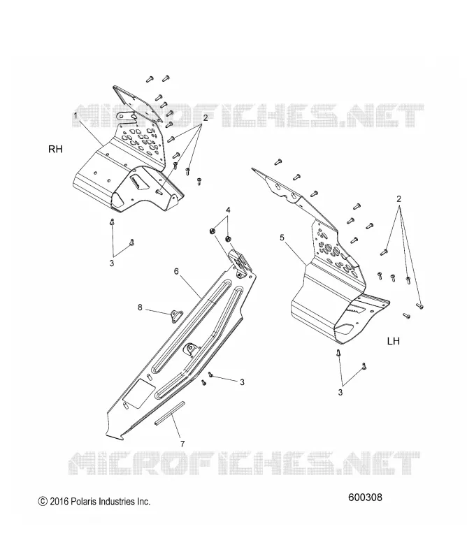 CHASSIS, PROTECTION D'EMBRAYAGE AND FOOTRESTS