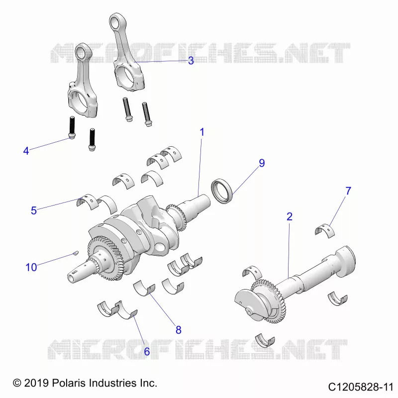 ENGINE, VILEBREQUIN AND BEARINGS