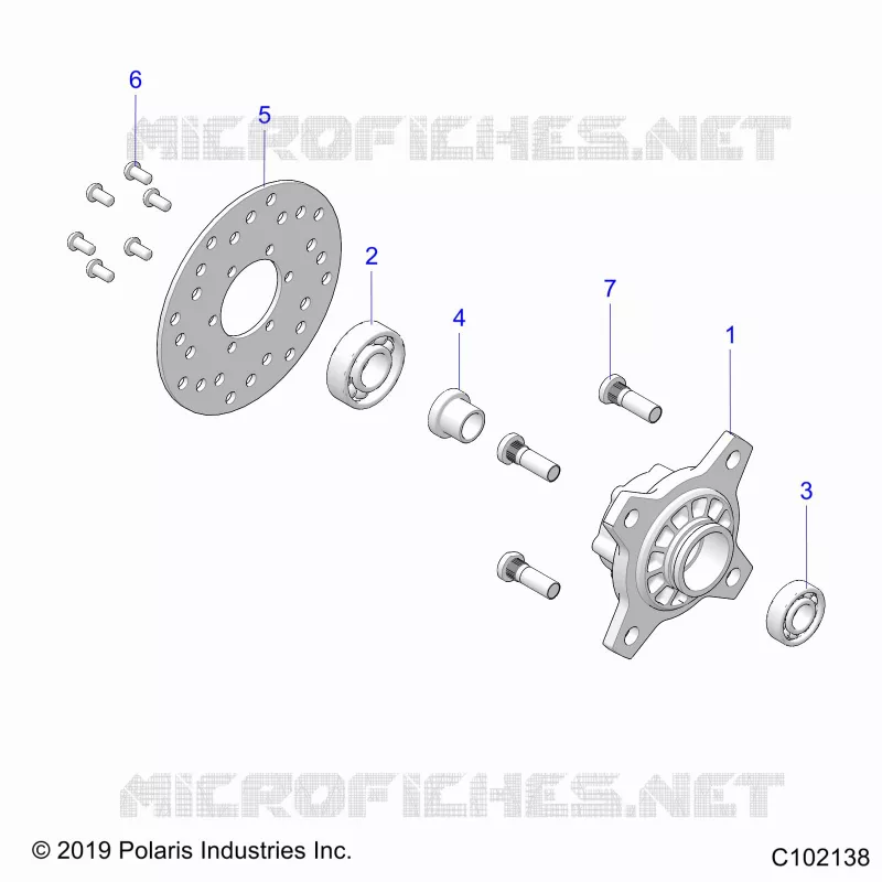 ROUES, FRONT HUB AND BRAKE DISK