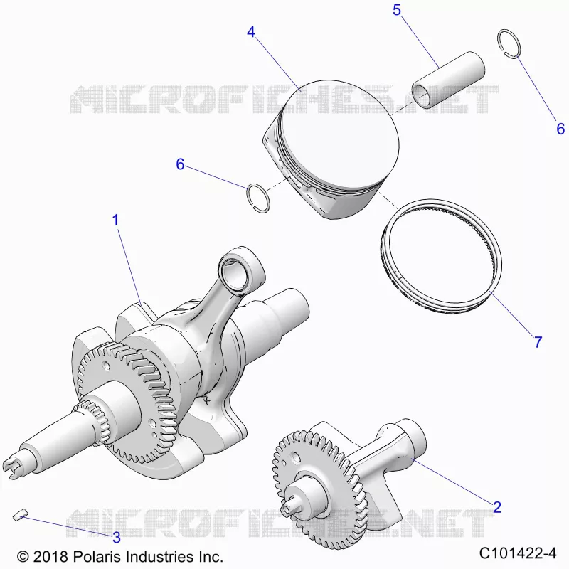 ENGINE, VILEBREQUIN, PISTON AND BALANCE SHAFT