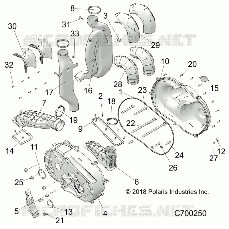 DRIVE TRAIN, COUVERCLE D'EMBRAYAGE AND DUCTING