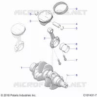 ENGINE, VILEBREQUIN AND PISTON