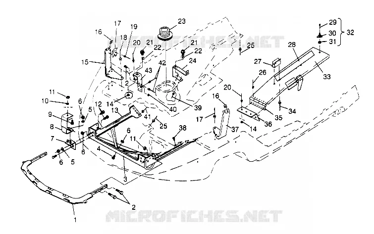 CARROSSERIE AVANT  500 EFI 0952774, EFI SKS 0952574,   EFI SKS PT 0952974, a (4929052905A012)