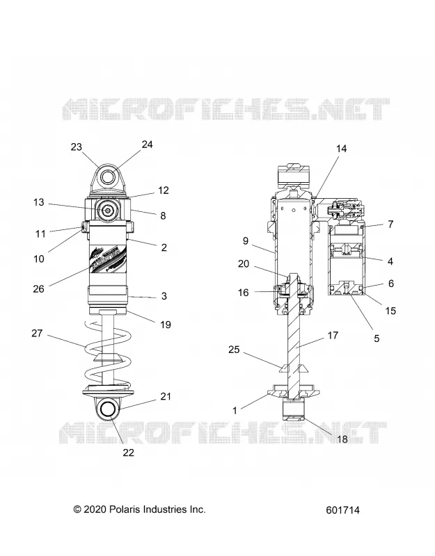 SUSPENSION, AMORTISSEUR AVANT TRACK