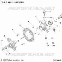 SUSPENSION AVANT HUB, KNUCKLE AND BRAKE DISC