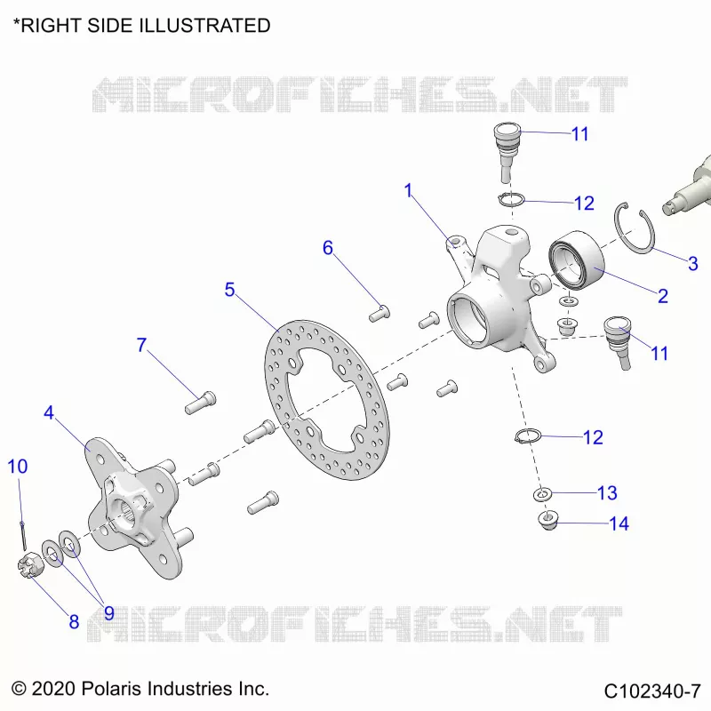 SUSPENSION AVANT HUB, KNUCKLE AND BRAKE DISC