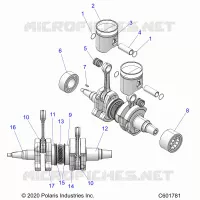 ENGINE, PISTON AND VILEBREQUIN