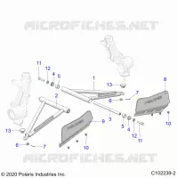 SUSPENSION, A-ARM AND SUPPORT MOUNTING