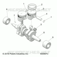 ENGINE, PISTON AND VILEBREQUIN