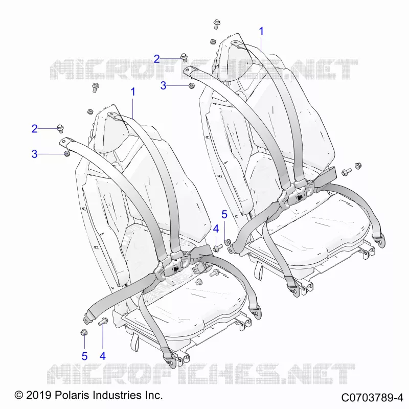SIEGE BELT MOUNTING, REAR, 6 POINT