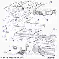 OPT, PREP AUDIO ROOF, REAR CLOSE OFF, COVER, CAPOT LINER, FLOOR, AND DASH