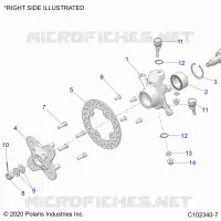 SUSPENSION AVANT HUB, KNUCKLE AND BRAKE DISC